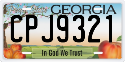 GA license plate CPJ9321