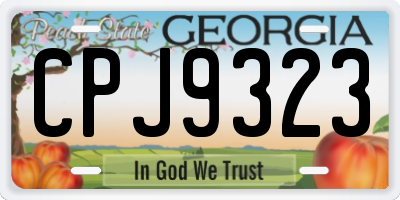 GA license plate CPJ9323