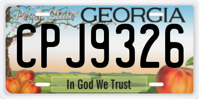 GA license plate CPJ9326
