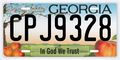 GA license plate CPJ9328