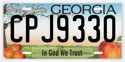 GA license plate CPJ9330