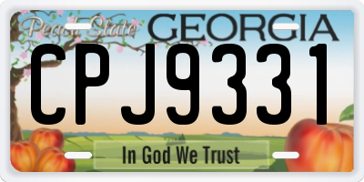 GA license plate CPJ9331