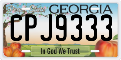 GA license plate CPJ9333