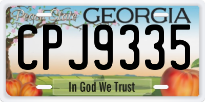 GA license plate CPJ9335