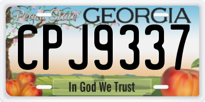 GA license plate CPJ9337
