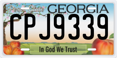 GA license plate CPJ9339