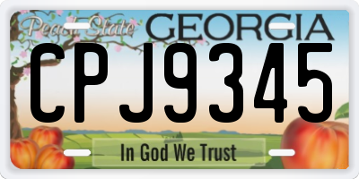 GA license plate CPJ9345
