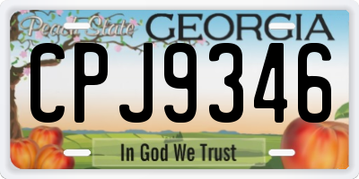 GA license plate CPJ9346