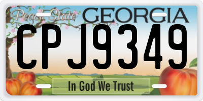 GA license plate CPJ9349