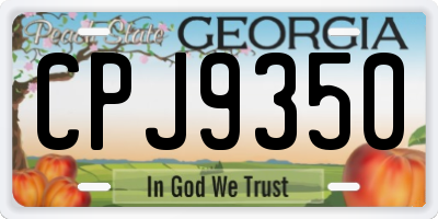 GA license plate CPJ9350