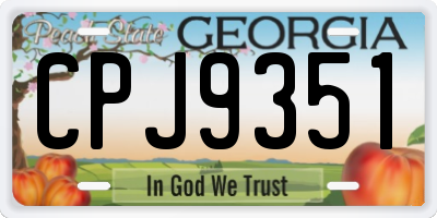 GA license plate CPJ9351