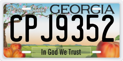 GA license plate CPJ9352
