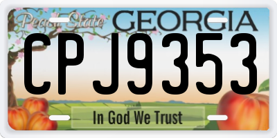 GA license plate CPJ9353