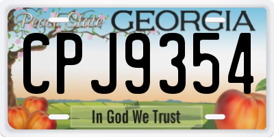GA license plate CPJ9354