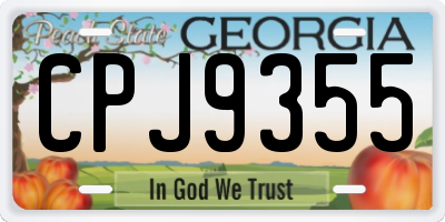 GA license plate CPJ9355