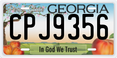 GA license plate CPJ9356
