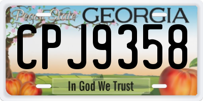GA license plate CPJ9358