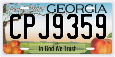 GA license plate CPJ9359