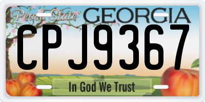 GA license plate CPJ9367