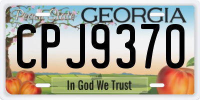 GA license plate CPJ9370