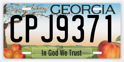GA license plate CPJ9371