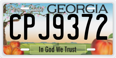 GA license plate CPJ9372