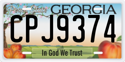 GA license plate CPJ9374