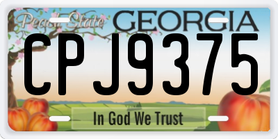 GA license plate CPJ9375