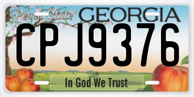 GA license plate CPJ9376