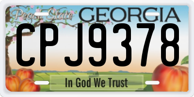 GA license plate CPJ9378