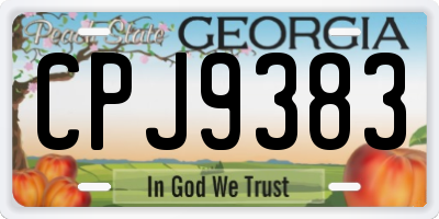GA license plate CPJ9383