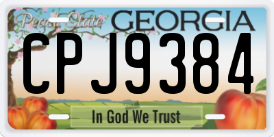 GA license plate CPJ9384