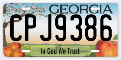 GA license plate CPJ9386