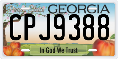 GA license plate CPJ9388