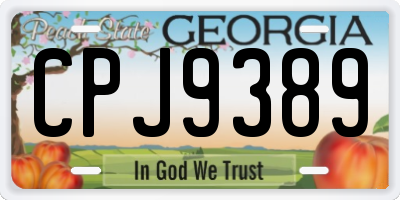 GA license plate CPJ9389