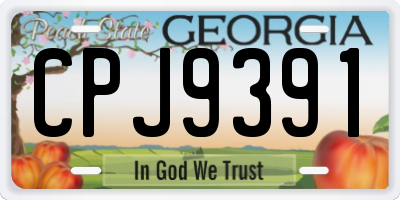 GA license plate CPJ9391