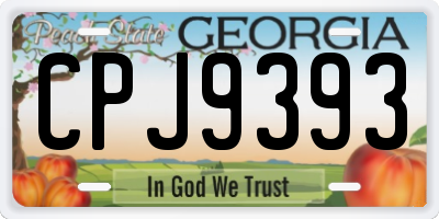 GA license plate CPJ9393