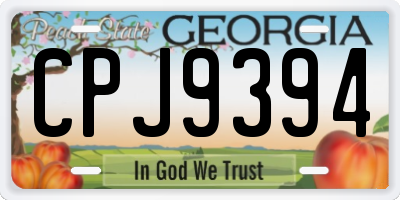 GA license plate CPJ9394