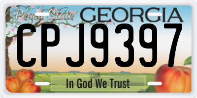 GA license plate CPJ9397