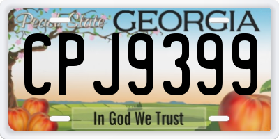 GA license plate CPJ9399