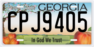 GA license plate CPJ9405