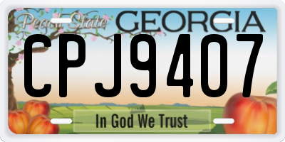 GA license plate CPJ9407