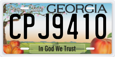 GA license plate CPJ9410