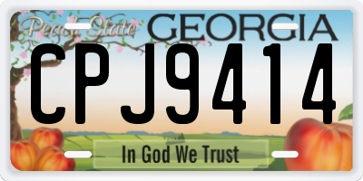 GA license plate CPJ9414
