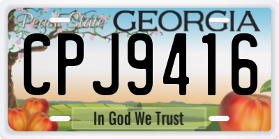 GA license plate CPJ9416