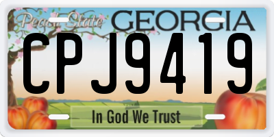 GA license plate CPJ9419