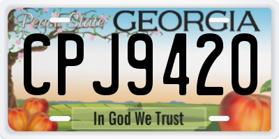 GA license plate CPJ9420