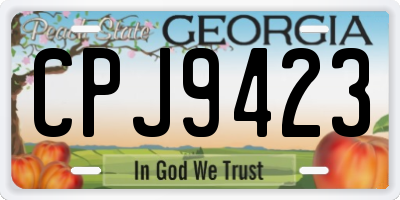 GA license plate CPJ9423