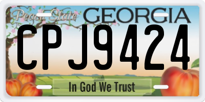 GA license plate CPJ9424