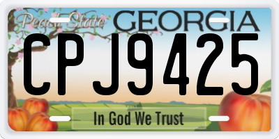 GA license plate CPJ9425